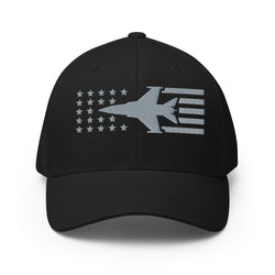 F16 Fighter Jet Stars And Stripes Embroidered Cap - Mainstream Freedom