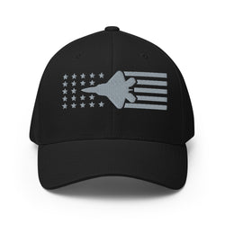 F22 Fighter Jet Stars And Stripes Embroidered Cap - Mainstream Freedom