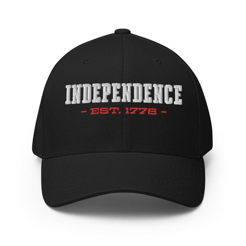 Independence Est. 1776 Embroidered Structured Twill Cap - American Independence Memorial Patriotic Cap/Hat - Mainstream Freedom