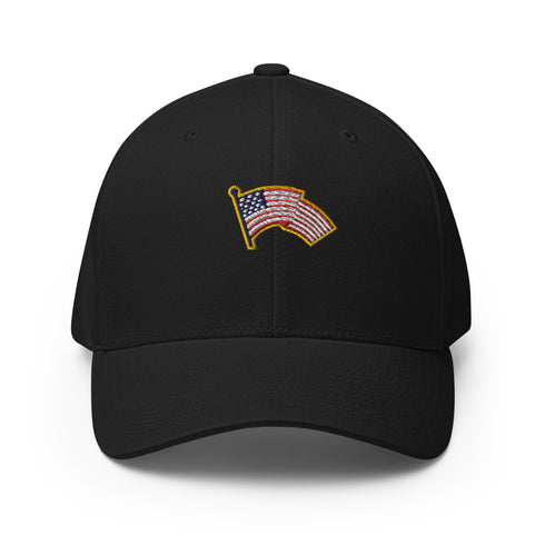 American Flag Emblem Structured Twill Cap - Mainstream Freedom
