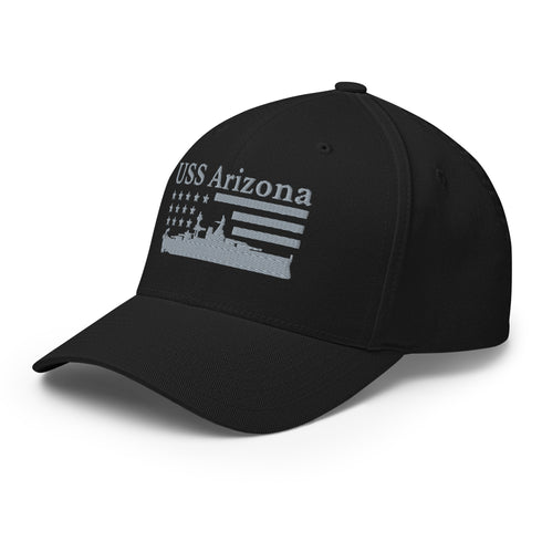 USS Arizona Stars and Stripes Embroidered Cap - Mainstream Freedom