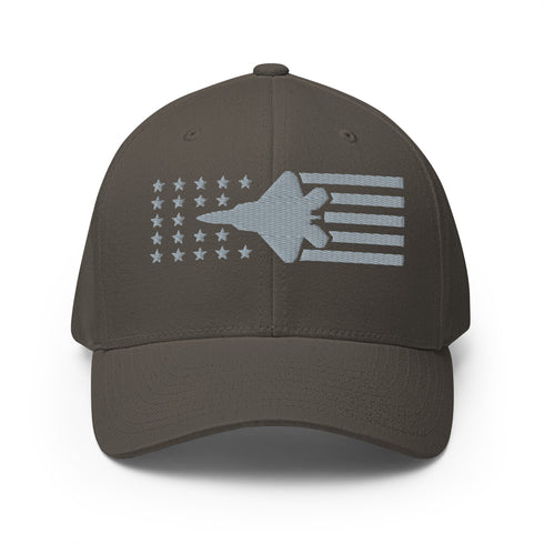 F22 Fighter Jet Stars And Stripes Embroidered Cap - Mainstream Freedom