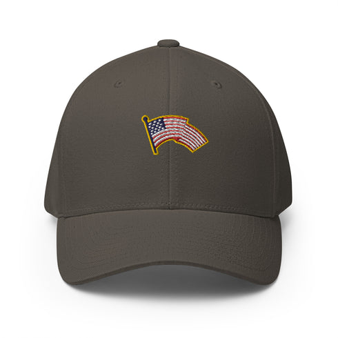 American Flag Emblem Structured Twill Cap - Mainstream Freedom