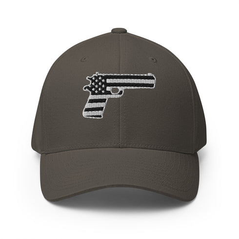 American Flag in Gun Silhouette Structured Twill Cap - Mainstream Freedom