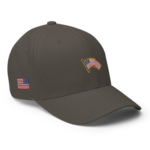 American Flag Emblem Structured Twill Cap - Mainstream Freedom