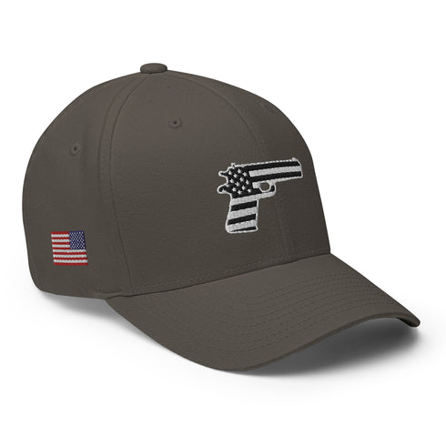 American Flag in Gun Silhouette Structured Twill Cap - Mainstream Freedom