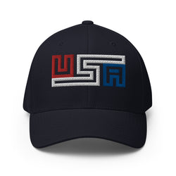 USA Grid Letters Structured Twill Cap - Mainstream Freedom