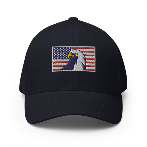Eagle American Flag Structured Twill Cap - Mainstream Freedom