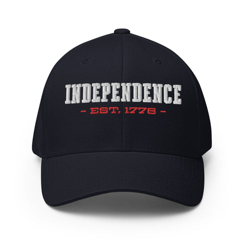 Independence Est. 1776 Embroidered Structured Twill Cap - American Independence Memorial Patriotic Cap/Hat - Mainstream Freedom