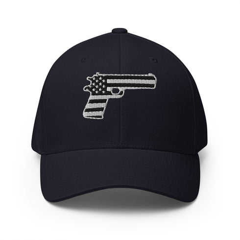 American Flag in Gun Silhouette Structured Twill Cap - Mainstream Freedom