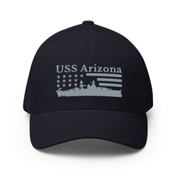 USS Arizona Stars and Stripes Embroidered Cap - Mainstream Freedom