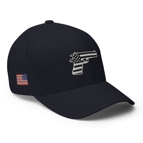 American Flag in Gun Silhouette Structured Twill Cap - Mainstream Freedom