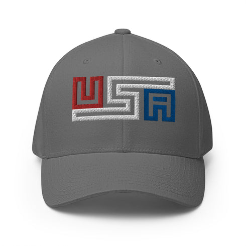 USA Grid Letters Structured Twill Cap - Mainstream Freedom