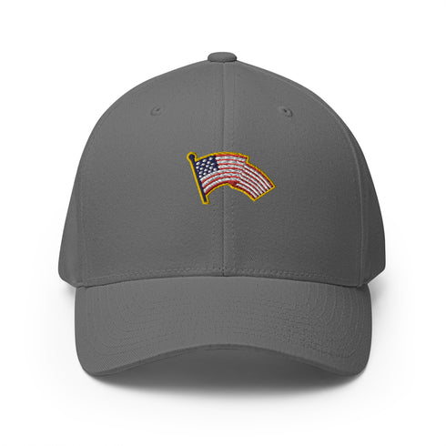 American Flag Emblem Structured Twill Cap - Mainstream Freedom