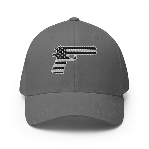 American Flag in Gun Silhouette Structured Twill Cap - Mainstream Freedom