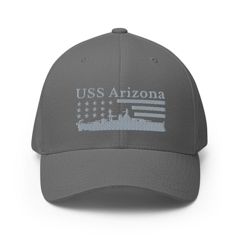 USS Arizona Stars and Stripes Embroidered Cap - Mainstream Freedom