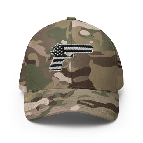 American Flag in Gun Silhouette Structured Twill Cap - Mainstream Freedom