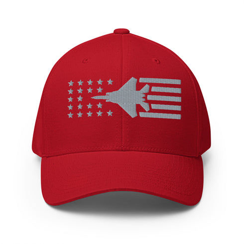 F15 Fighter Jet Stars And Stripes Embroidered Cap - Mainstream Freedom