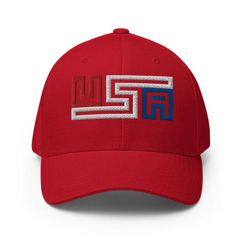 USA Grid Letters Structured Twill Cap - Mainstream Freedom