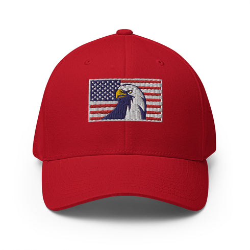 Eagle American Flag Structured Twill Cap - Mainstream Freedom