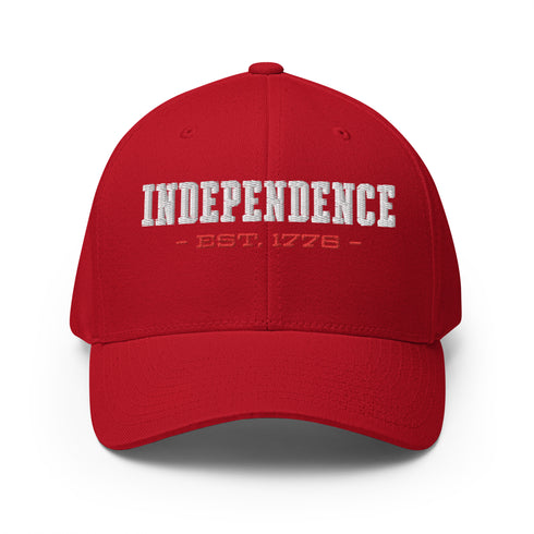 Independence Est. 1776 Embroidered Structured Twill Cap - American Independence Memorial Patriotic Cap/Hat - Mainstream Freedom