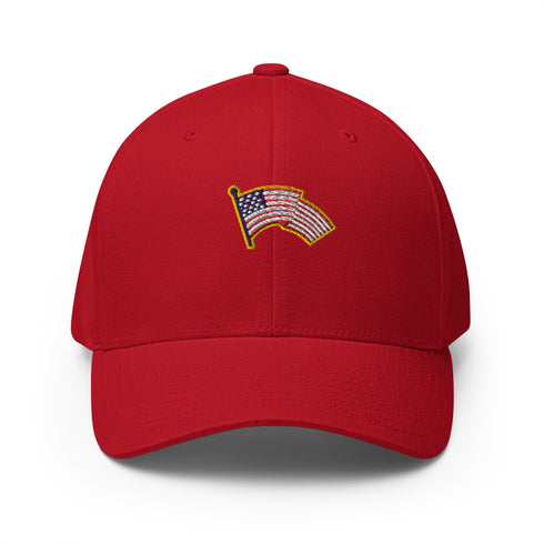 American Flag Emblem Structured Twill Cap - Mainstream Freedom