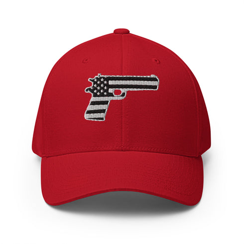 American Flag in Gun Silhouette Structured Twill Cap - Mainstream Freedom