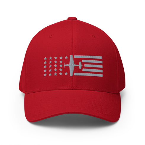P-51 Mustang Fighter Jet Stars And Stripes Embroidered Cap - Mainstream Freedom