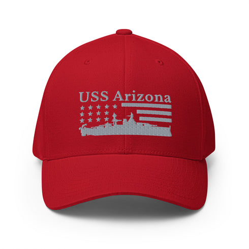USS Arizona Stars and Stripes Embroidered Cap - Mainstream Freedom