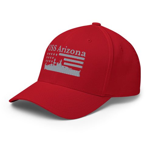 USS Arizona Stars and Stripes Embroidered Cap - Mainstream Freedom
