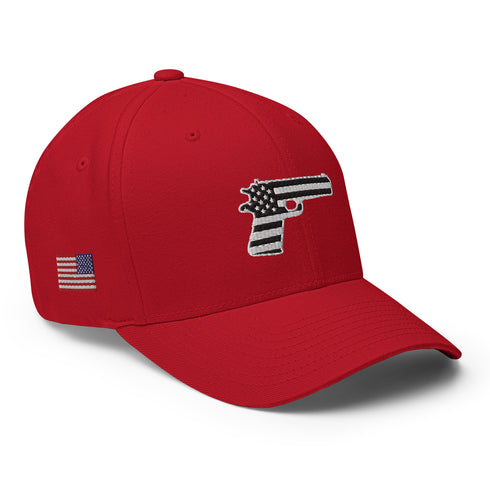 American Flag in Gun Silhouette Structured Twill Cap - Mainstream Freedom
