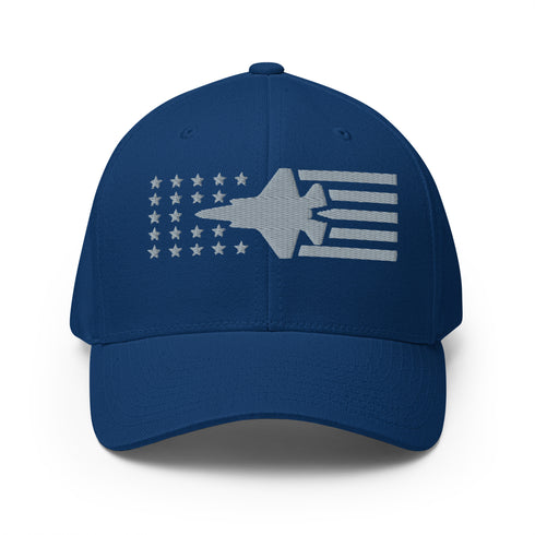 F35 Fighter Jet Stars And Stripes Embroidered Cap - Mainstream Freedom