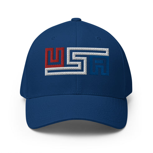 USA Grid Letters Structured Twill Cap - Mainstream Freedom