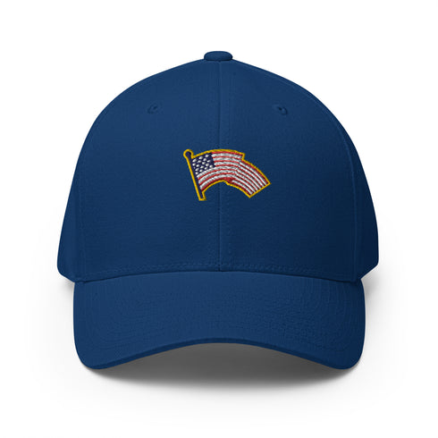 American Flag Emblem Structured Twill Cap - Mainstream Freedom