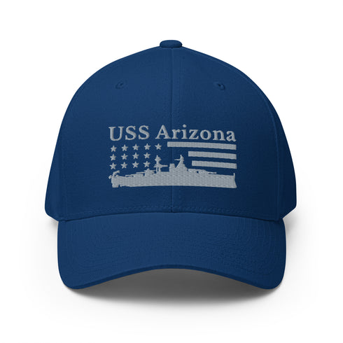 USS Arizona Stars and Stripes Embroidered Cap - Mainstream Freedom