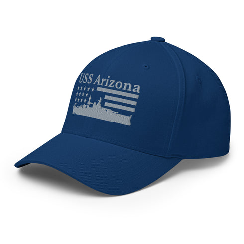 USS Arizona Stars and Stripes Embroidered Cap - Mainstream Freedom