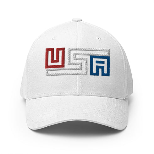 USA Grid Letters Structured Twill Cap - Mainstream Freedom