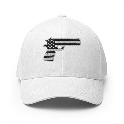 American Flag in Gun Silhouette Structured Twill Cap - Mainstream Freedom