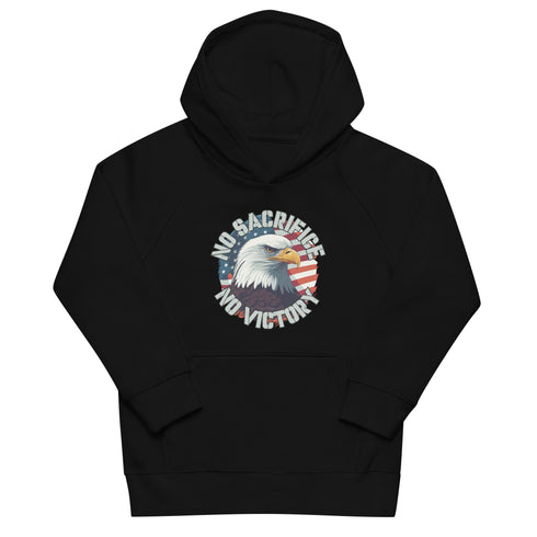 No Sacrifice No Victory Kids eco hoodie - Mainstream Freedom