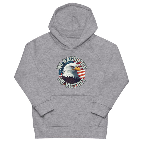 No Sacrifice No Victory Kids eco hoodie - Mainstream Freedom