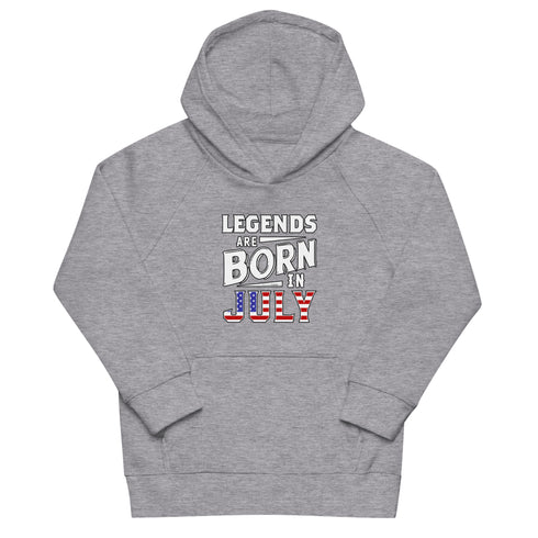 Legends Are Born In July Kids eco Independence Day hoodie - Mainstream Freedom