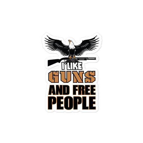 I Like Guns and Free People Bubble-free stickers - Mainstream Freedom