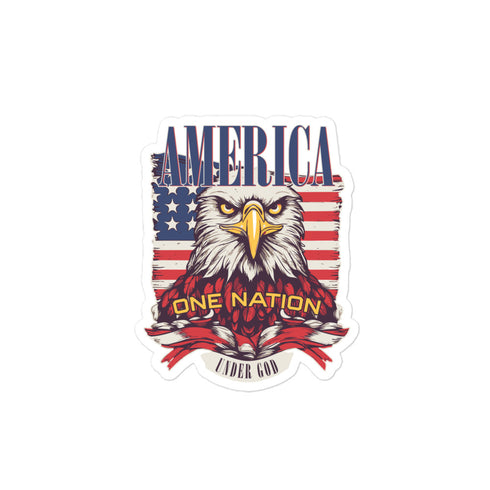 America One Nation Under God Bubble-free stickers - Mainstream Freedom