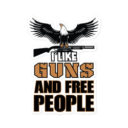 I Like Guns and Free People Bubble-free stickers - Mainstream Freedom
