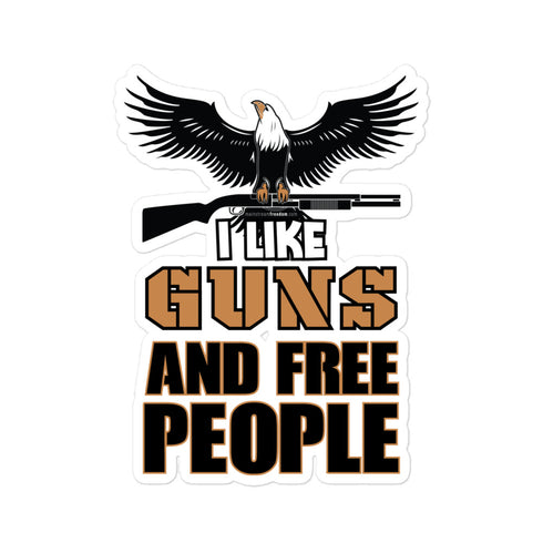 I Like Guns and Free People Bubble-free stickers - Mainstream Freedom