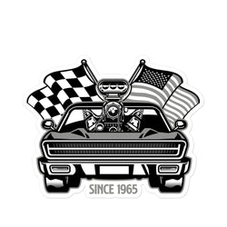 Patriotic Muscle Car Bubble-free stickers - Mainstream Freedom