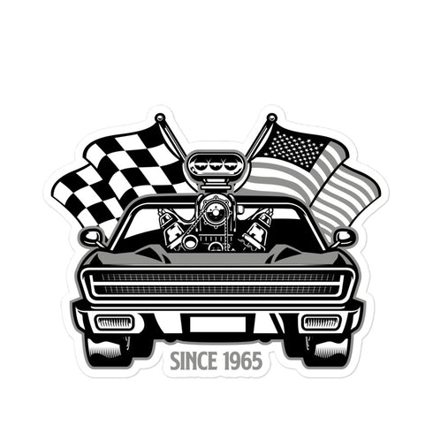 Patriotic Muscle Car Bubble-free stickers - Mainstream Freedom