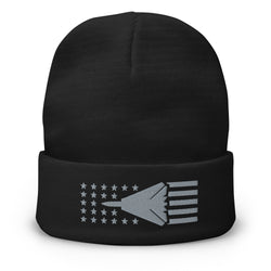 F14 Stars And Stripes Embroidered Beanie - Air Force, Fighter Jet - Mainstream Freedom