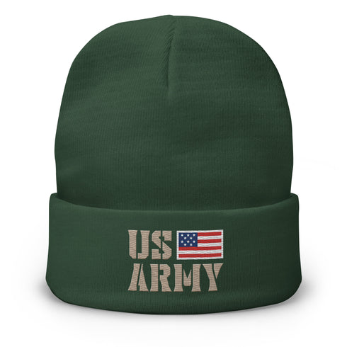 US ARMY Patriotic Embroidered Beanie - Mainstream Freedom