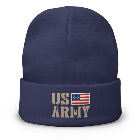 US ARMY Patriotic Embroidered Beanie - Mainstream Freedom
